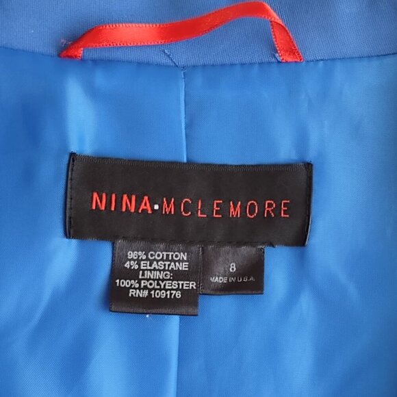 Nina McLemore Open Front Blazer CropTrench Jacket Womens Size 8 Sporty Chic Mod - Picture 6 of 7